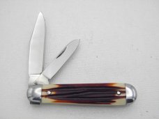 Queen Cutlery #65 Jack Burnt Orange imitation Winterbottom bone: 3 3/4” closed, 1960s, burnt orange 