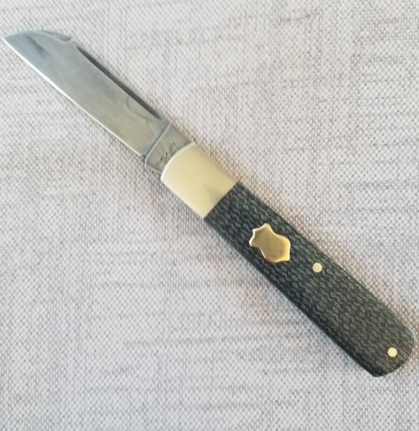 Sacred Bear/Tory Utt Custom Jack Knife,W2 w/hamon,.Nickel Silver Gcarta and double Mokume shields 4"