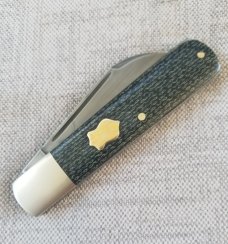 Sacred Bear/Tory Utt Custom Jack Knife,W2 w/hamon,.Nickel Silver Gcarta and double Mokume shields 4"