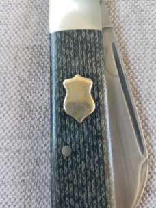 Sacred Bear/Tory Utt Custom Jack Knife,W2 w/hamon,.Nickel Silver Gcarta and double Mokume shields 4"