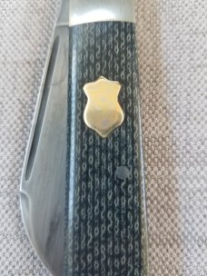 Sacred Bear/Tory Utt Custom Jack Knife,W2 w/hamon,.Nickel Silver Gcarta and double Mokume shields 4"