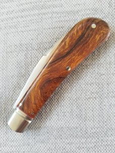 Kroo Bose Swayback in Desert ironwood and Rwl34..4" closed..red liners and spacersfilework..coa/slip