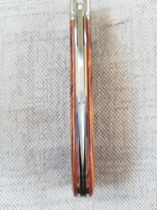 Kroo Bose Swayback in Desert ironwood and Rwl34..4" closed..red liners and spacersfilework..coa/slip