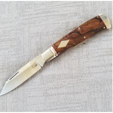 Kroo Desert ironwood Native..4" closed with Rwl34..red liners and spacers..filework..coa and slip