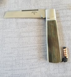 Vincenzo Balistreri Mammoth Ivory White Wolf" cld..4" csd..N690..Lanyard pin..jimping and filework 