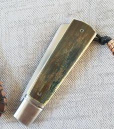 Vincenzo Balistreri Mammoth Ivory White Wolf" cld..4" csd..N690..Lanyard pin..jimping and filework 