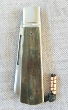 Vincenzo Balistreri Mammoth Ivory White Wolf" cld..4" csd..N690..Lanyard pin..jimping and filework 