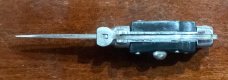 Miniature Switchblade Knife, Hard To Find Fishtail Style, Black Plastic Handle, Unused #1