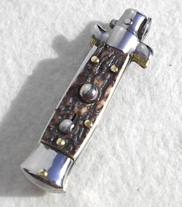 SKM CLASSIC 4,65" STILETTO SAMBAR STAG STILETTO BAYONET BLADE MADE IN MANAGO ITALY 