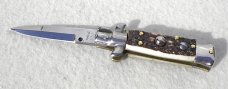 SKM CLASSIC 4,65" STILETTO SAMBAR STAG STILETTO BAYONET BLADE MADE IN MANAGO ITALY 