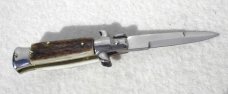 SKM CLASSIC 4,65" STILETTO SAMBAR STAG STILETTO BAYONET BLADE MADE IN MANAGO ITALY 