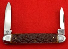 Vintage H BOKER & CO Equal End Senator Pen Folding Pocket Knife Salesman’s Sample c.1869-1944 Bone