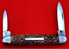 Vintage H BOKER & CO Equal End Senator Pen Folding Pocket Knife Salesman’s Sample c.1869-1944 Bone