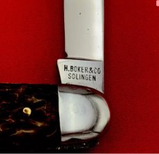 Vintage H BOKER & CO Equal End Senator Pen Folding Pocket Knife Salesman’s Sample c.1869-1944 Bone