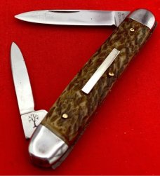 Vintage H BOKER & CO Equal End Senator Pen Folding Pocket Knife Salesman’s Sample c.1869-1944 Bone