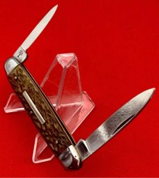 Vintage H BOKER & CO Equal End Senator Pen Folding Pocket Knife Salesman’s Sample c.1869-1944 Bone