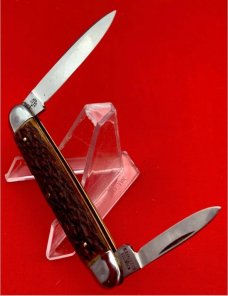Vintage H BOKER & CO Equal End Senator Pen Folding Pocket Knife Salesman’s Sample c.1869-1944 Bone