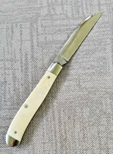 K'roo Custom Warthog Tusk Ivory Wharnie Slimline, KLASSIC KROO..Knife,,, 3.9", N690 w/ a Saber Grind