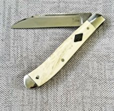 K'roo Custom Warthog Tusk Ivory Wharnie Slimline, KLASSIC KROO..Knife,,, 3.9", N690 w/ a Saber Grind