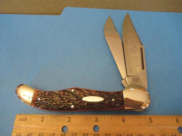 Bulldog Brand Brown Bone Jigged Folding Hunter 