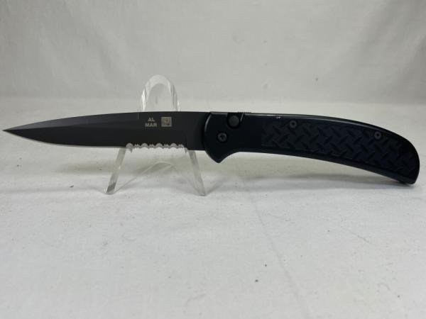 AL MAR AMEBKB4 Black Drop Point Combo Edge Eagle Automatic