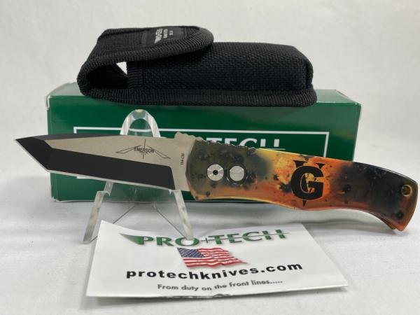 EMERSON/PRO-TECH USA CQC7 PK Splash GV Tanto Auto #41 of 50 w/ Pouch MINT IN BOX (Z 47923) 