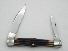 Queen Cutlery Co. #47 Half Whittler in Burnt Orange Imitation Winterbottom Bone: 3 5/8”