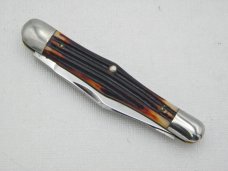 Queen Cutlery Co. #47 Half Whittler in Burnt Orange Imitation Winterbottom Bone: 3 5/8”