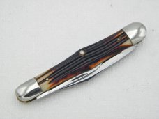 Queen Cutlery Co. #47 Half Whittler in Burnt Orange Imitation Winterbottom Bone: 3 5/8”