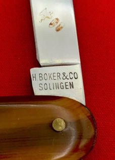 Vintage H BOKER & CO SOLINGEN Salesman’s Sample EqUal End Pen/Bartender Knife c.1914-1944