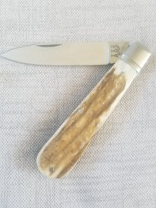 Ashley Harrison,UK maker,4" cld..Deer Stag and 01 tool steel..C70 fluted bolsters,liners and pins.
