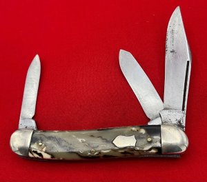 Vintage IKCO (Imperial Knife Co) 2-Blade Swell End Jack Folding Pocket Knife c.1925-1940 Celluloid