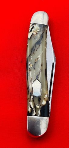 Vintage IKCO (Imperial Knife Co) 2-Blade Swell End Jack Folding Pocket Knife c.1925-1940 Celluloid