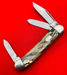 Vintage IKCO (Imperial Knife Co) 2-Blade Swell End Jack Folding Pocket Knife c.1925-1940 Celluloid