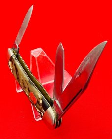 Vintage IKCO (Imperial Knife Co) 2-Blade Swell End Jack Folding Pocket Knife c.1925-1940 Celluloid