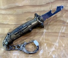 Vintage Miniature Out The Front (OTF) Keychain Switchblade Knife & Multi Tool, Unused 