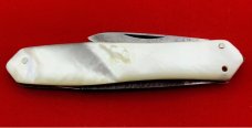 Vintage MILLER BROS MERIDEN Dolphin Lobster Pen Folding Pocket Knife c.1872-1926 Mother-of-Pearl