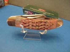 Case XX 2001 Cranberry Silver Script Sowbelly Pattern # TB6339 SS 