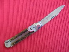 Older Small Solingen German Hubertus 5 7/8"  Leverlock Switchblade Knife 