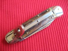 Older Small Solingen German Hubertus 5 7/8"  Leverlock Switchblade Knife 