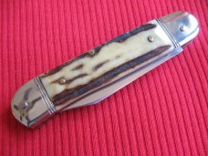 Older Small Solingen German Hubertus 5 7/8"  Leverlock Switchblade Knife 