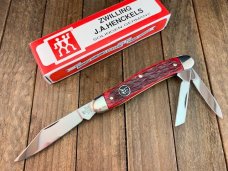 Henckels by Boker Whittler Red Pin Feather Jigged Bone Solingen Germany