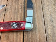 Henckels by Boker Whittler Red Pin Feather Jigged Bone Solingen Germany
