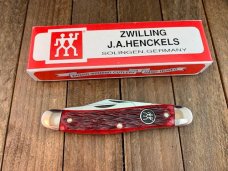 Henckels by Boker Whittler Red Pin Feather Jigged Bone Solingen Germany