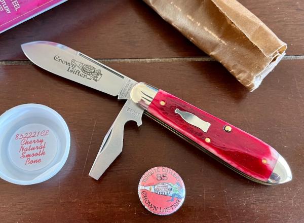 Great Eastern Cutlery Tidioute #852221CL Crown Lifter, Cherry Smooth Bone Handle, New (GEC 85) 