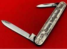 Vintage EMPIRE KNIFE CO German Savings Bank Sterling Silver 2-Blade Pen Folding Pocket Knife c.1909