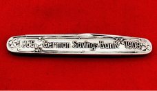 Vintage EMPIRE KNIFE CO German Savings Bank Sterling Silver 2-Blade Pen Folding Pocket Knife c.1909