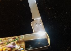 ULTRA RARE 2013 Case XX Abalone Melon Tester Folding Pocket Knife #56140