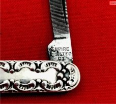 Vintage EMPIRE KNIFE CO Sterling Silver Shadow Pen Pocket Knife c.1856-1930