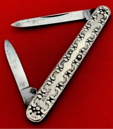 Vintage EMPIRE KNIFE CO Sterling Silver Shadow Pen Pocket Knife c.1856-1930